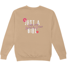 Load image into Gallery viewer, Just A Girl Who Was Saved By Grace Premium Crewneck Sweatshirt
